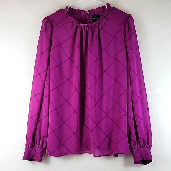 Worthington Tops - WORTHINGTON Sheer Long Sleeve Blouse Size L